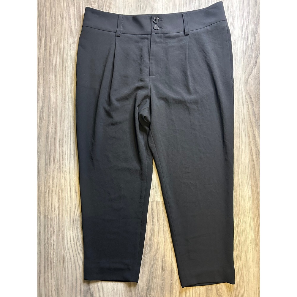 Alice Olivia Blackā Pleated Crop Trouser Pants Women's Size 34"